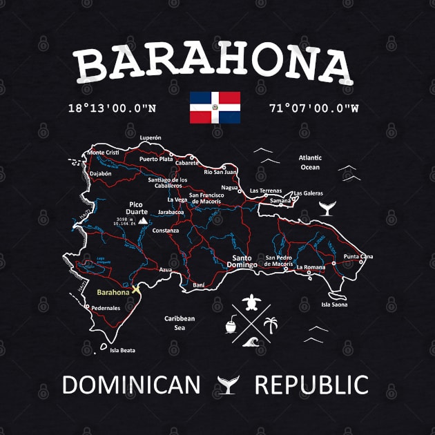 Barahona Dominican Republic Map by French Salsa